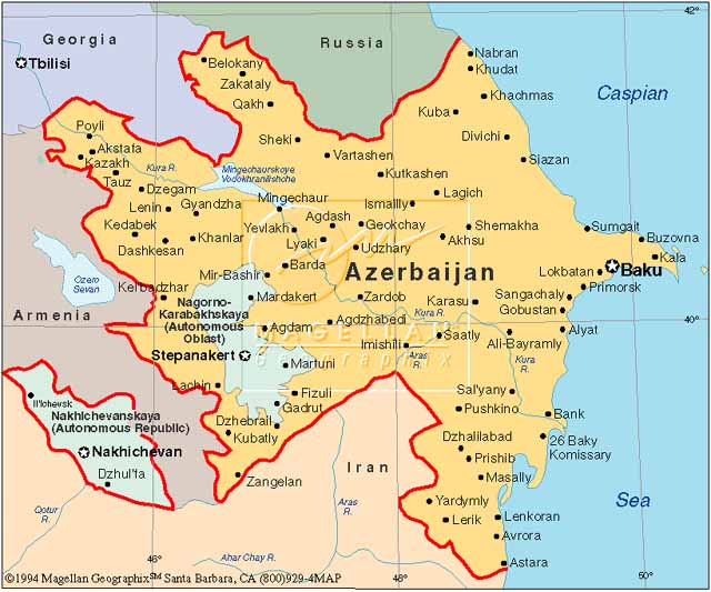 Azerbejdžan mapa